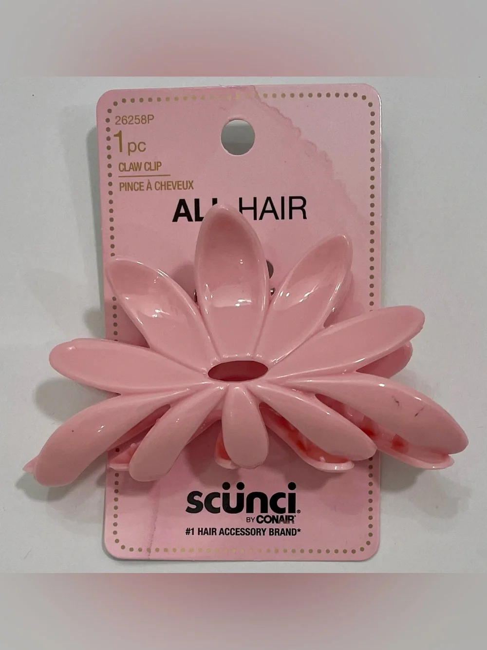 scünci Flower Hair Claw Clips in Pink and Green